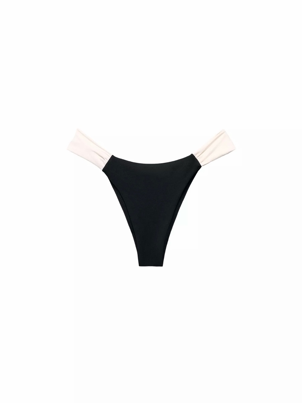 Zara Black Bikini Bottom with Cream Side Panels